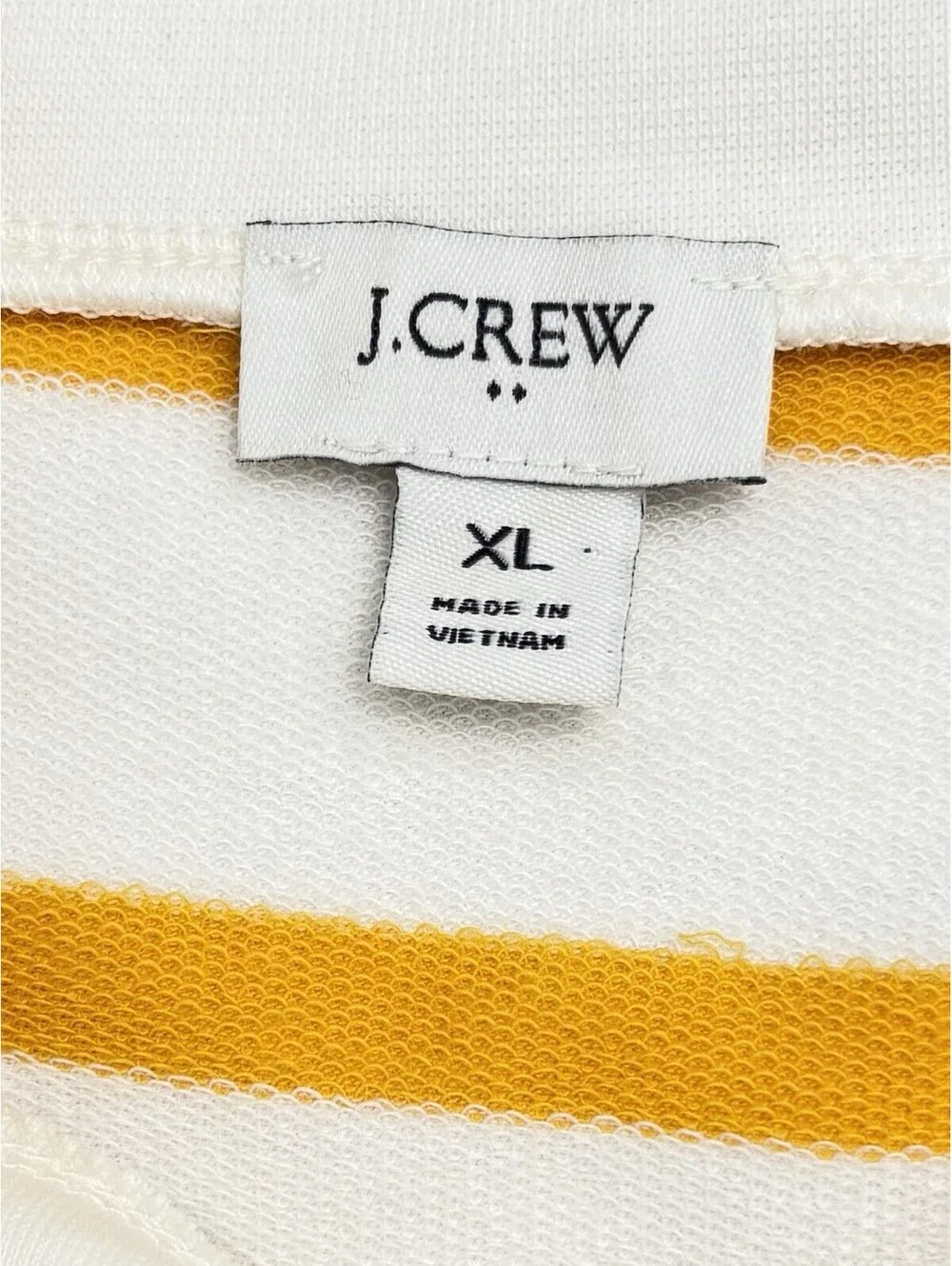 J.Crew Factory BQ148 Striped Button Collar Pullover Sweatshirt Women XL Orange